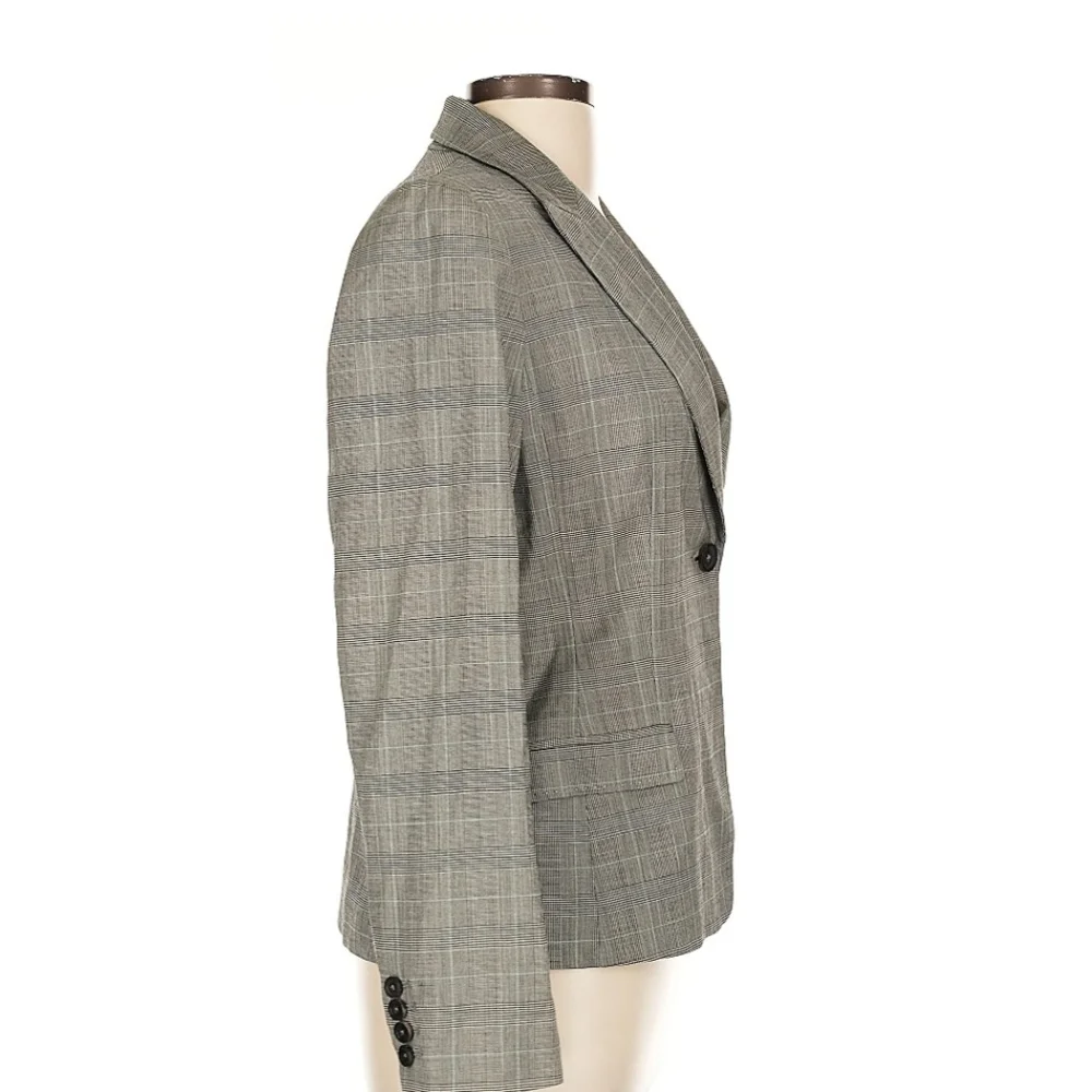 Elie Tahari Plaid Gray Blazer - Picture 3 of 7